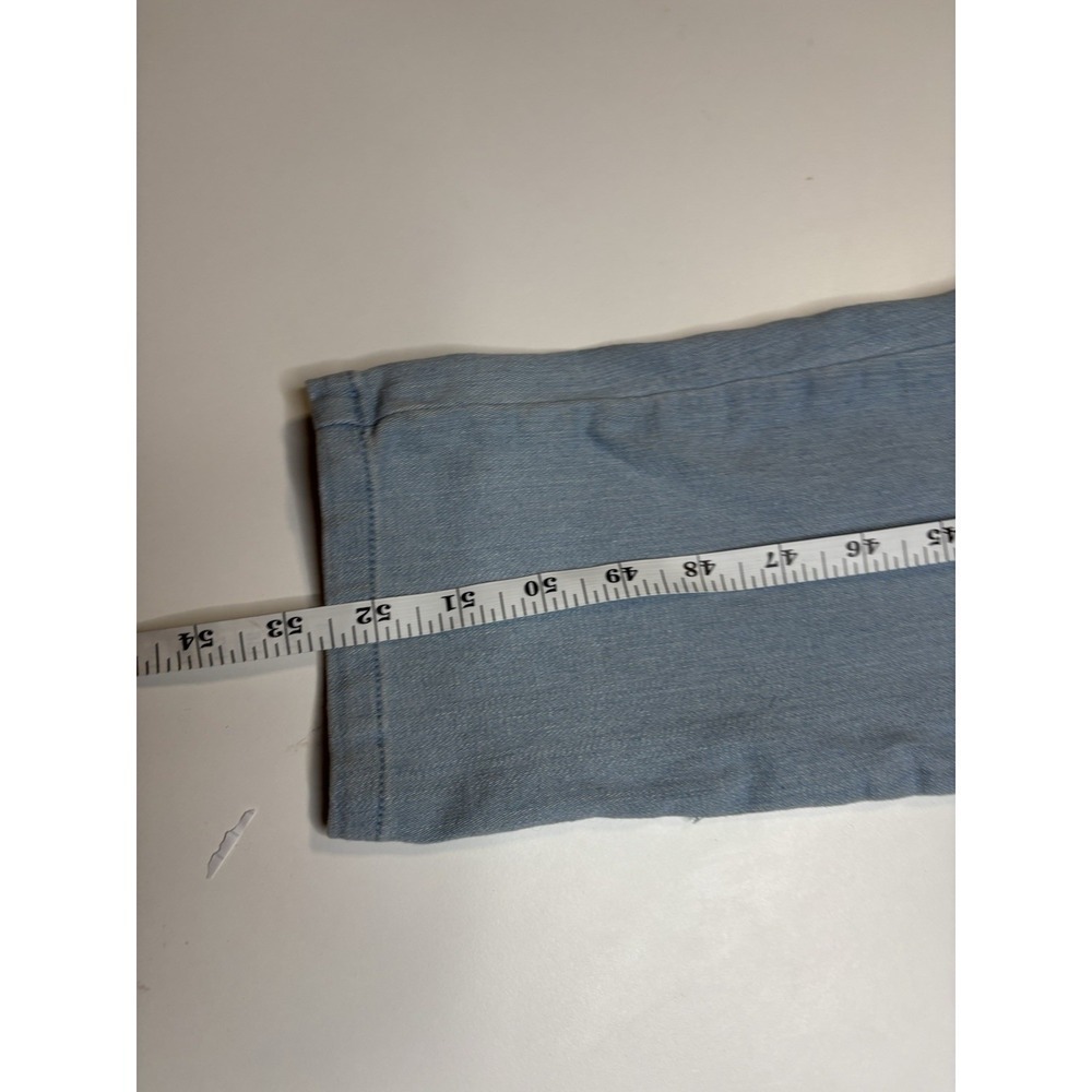Haute Monde Blue Denim Button Front Short Sleeve Jumpsuit Size Medium - Picture 5 of 8